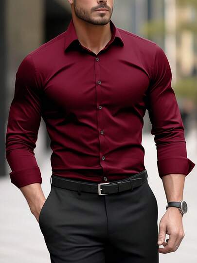 Men's Casual & Formal Multi-Occasion Shirt, Elegant Business Dress Shirt, Essential Gift For Men