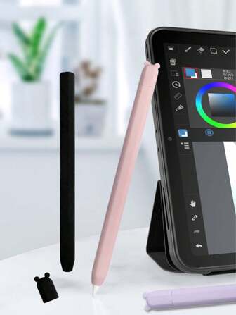 Apple Pencil 第二代触控笔保护套，纯色可爱防摔硅胶保护套，适用于 Apple Pencil 2