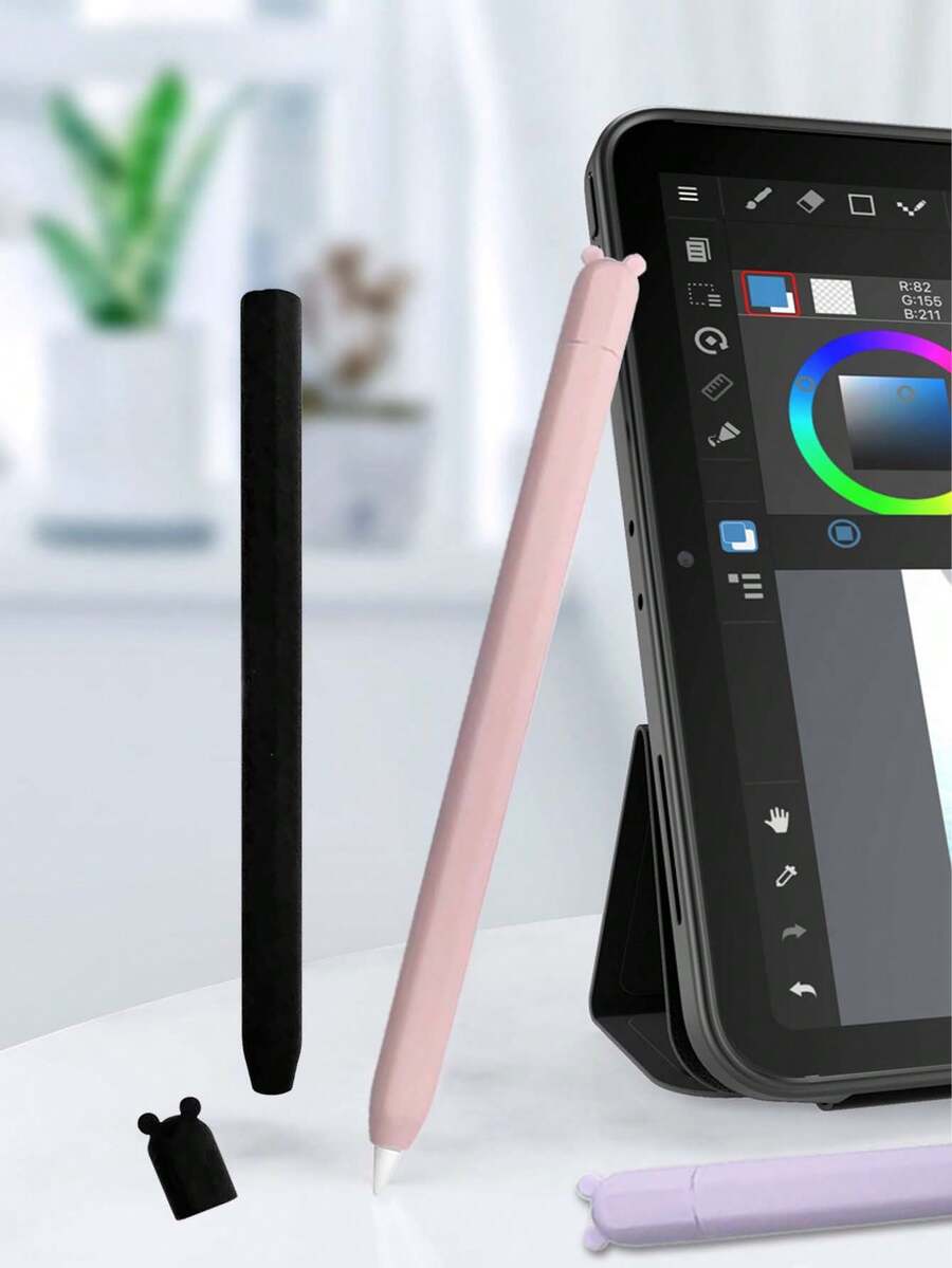 Vỏ bút cảm ứng Apple Pencil thế hệ 2, Vỏ bảo vệ bằng silicon chống rơi dễ thương màu trơn cho Apple Pencil 2 - Nhiều màu - Xem 1