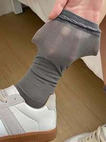 1 par de calcetines largos tipo tubo para mujer con encaje y parches, de malla a rayas, ajuste ceñido y transpirable, hasta el muslo, para primavera/otoño