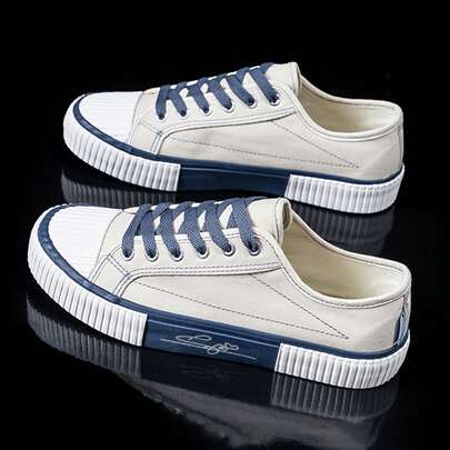 Women's Lace-Up Retro Shoes - Contrast Color Design For Casual And Stylish Wear