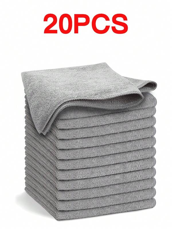 5/10/20pcs Grey Cleaning Cloth, An Ultra Soft And Absorbent Cleaning Cloth For Guest Room Cleaning Supplies, Can Be Used For House Washing, And Can Be Reused As A Cleaning Cloth