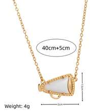 1Pc Phong cách thể thao hình sừng tiếp nhiên liệu mạ vàng nhiều màu sắc Dây chuyền nữ, Thích hợp để đeo và sử dụng hàng ngày, Quà tặng cho vợ, mẹ và bạn gái - Vàng - Xem 2