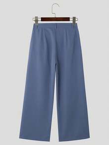 INCERUN Men Buttons Sleeveless Vest Tank Tops Long Pants Zipper Trousers Summer Casual 2PCS Sets Suits - 藍色 - 查看 6