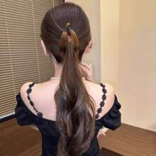 1 Haarspange mit Leopardenmuster und schwarzer kralliger Form: Bananen-Spange, Schildkrötenschalen-Spange, Bohnenspange, Pferdeschwanz-Spange, geeignet für tägliches Haarstyling Haarspangen