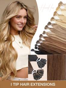 50 piezas Extensiones de cabello humano Remy color negro natural, rectas, con cápsulas de queratina para una aplicación invisible y sin costuras, cabello humano real para mujeres, extensiones de cabello