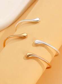 1 pieza Pulsera bangle elegante con forma de lágrima y círculo para mujer, adecuada para uso diario, fiesta, vacaciones y reuniones