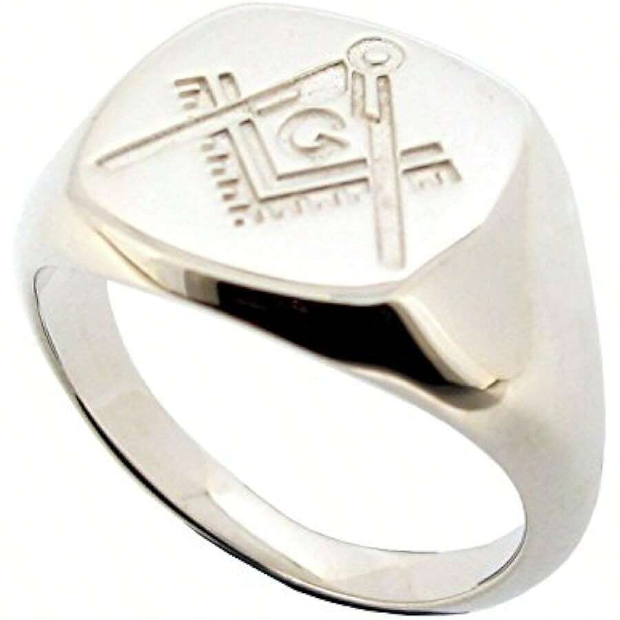 LoveSier Sterling Sier Mens Masonic Ring In Gift Box - Z+1 - View 1