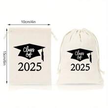 1/10pcs, Graduation Party Gift Drawstring Bags, 2025 Class Party Commemorative Gift