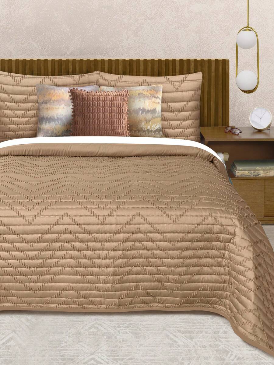 Home Elephant Lightweight Embroidered Duvet Covers Single, Double, King Size Two Views Premium - Beige - View 1