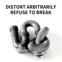 1pc Non-Metallic Drainage Tube With Connector, Used For Connecting Draining To Another Side Of The Sink, Floor Drain Or Flexible Drain Pipe, U-Shaped Sink And Bathroom Sink Drainage, For Preventing Odors Kitchen Items Kitchen Accessories Kitchen Kitchen Tools - Dark Grey - View 6