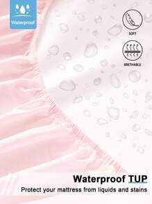 1pc Solid Color Waterproof Fitted Sheet ,Bed Sheet Set Skin-Friendly Mattress Cover, Soft And Comfortable Bed Sheet For Bed ,Mattress Protector, Bedspread For Bedroom, Mattress Cover For Comfortable Sleep, Suitable For All Season