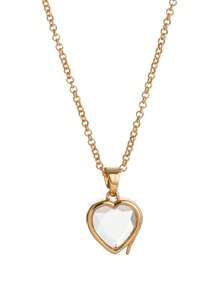 1件复古欧式个性化照片吊坠项链，可拆卸DIY吊坠，镂空透明盒设计，女士迷人饰品