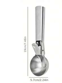 Home Creative Reboundable Ice Cream Scoop, Fruit Scooper, Stainless Steel Ice Cream Scoop, Great For Frozen Yogurt, Multifunctional Ice Cream Scoop, Stainless Steel Dual Purpose Scoop, Convenient Ice Cream Scoop
