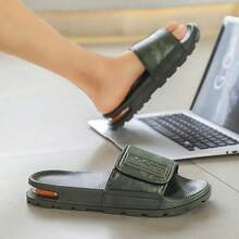 Men Air Cushion Slip-On Slippers, Non-Slip Home/Bathroom/Shower/Casual Beach Wear, Durable Soft Sole Anti-Skid - Army Green - View 8