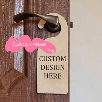 1pc Customizable Letter Wood Name Plate, Suitable For Door, Closet, Wardrobe, Wall Decoration
