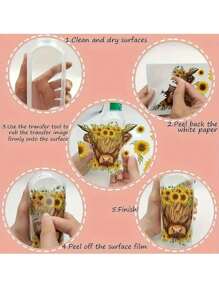 4pcs/Set UV DTF Transfer Stickers, Flamingo & Pineapple Pattern Design Decals, DIY Waterproof Transfer Stickers For Cups, Mugs, Glass, High Quality, Waterproof & Scratch-Resistant