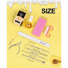 13 PCS Professional Manicure & Pedicure Kit - Nail Care Set With Cuticle Cutter, Oil, Nail Files & Buffer Blocks, Complete Home Salon Kit For Women, Gift Ready - 牛奶和蜂蜜 - 查看 5