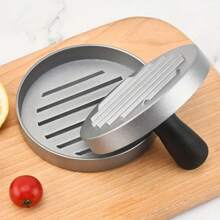 1 pièce Presse à hamburger antiadhésive en acier inoxydable - Outil parfait pour la mise en forme des hamburgers, facile à nettoyer, convient pour les garnitures de bœuf et de légumes, avec une surface rainurée pour des galettes grillées de manière uniforme
