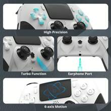 وحدة تحكم لاسلكية ل- PS4 مع زرّي خرائط ، صوت 3.5مم وميزة Turbo ، تحكم بالاستشعار الحركي ، اهتزاز مزدوج ، لوحة ألعاب ل- PS4 ، متوافقة مع PS4 ، جهاز نحيف ، برو
