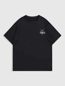 Men's Grunge Punk T-Shirt Streetwear Oversized Cotton Casual Modern - màu đen - Xem 2