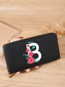 Burgundy Bag Charry Red Bag Wine Red Bag, A-Z Letter Print Fold Over Long Wallet Women Fashion Modern Business Slim Portable Versatile Large Capacity Credit Card Zipper ID Card Money Cash Storage Business Casual Perfect School College Work Business Commute Teachers' Day Back To School Holiday Office For Birthday Gift On Valentine Day Lady Female Women White-Collar Workers College Student,Bag School Supplies For School Dorm Room & Back To School - Burgundy - View 54