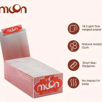 moon. 5/10/15/50/100 Booklets Of MOON Classic Regular Short Size Cigarette Rolling Papers - Papers & Tubes For Smooth Burning, Household Gadgets, And Perfect Holiday, Birthday, Or Friendship Gifts