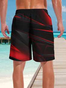 Plus Size Men's Hawaii 3D Print Casual Beach Shorts - Quick Dry, Drawstring Waist, Perfect For Summer Outings, Hawaiian