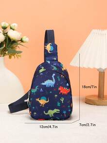 2pcs Nylon Zipper Closure Fashion Cartoon Unicorn Dinosaur Butterfly Element Baseball Cap And Chest Bag, Niche Design Teenagers All-Match Leisure Shoulder Messenger Bag Niche Design Outing Bag, Korean Highly Attractive Bag, Suitable For Going Out To Collect Items, Ideal Birthday Gift (Random Printing Position) - Multicolor - View 11