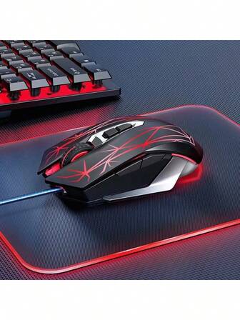 AULA 蜘蛛有线鼠标 电竞游戏专用 Eat Chicken CF/LOL 宏 家用办公 笔记本电脑 USB 台式机外设