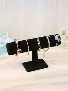 Flocked Jewelry Display Stand - Bracelet Holder, Watch Rack, And Accessory Organizer For Jewelry Stores - Includes Headband, Hair Flower And Bracelet Display - Multicolor - View 3