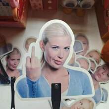 1pc/3pcFunny Creative Woman Blonde Sister Sand Sculpture Fun Holding Special-Shaped Fan Summer Cooling,Beach,Travel