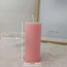 Nến trang trí sọc phong cách Bắc Âu, Nến thơm hình trụ cao cấp cổ điển, Nến trang trí đám cưới, Nến tạo không khí lãng mạn, Nến trang trí, Đồ trang trí chân nến tại nhà, Nến cưới, Nến thơm, Quà tặng cho nữ - Hồng - Xem 8