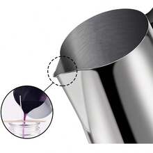 1个不锈钢蜡烛熔蜡锅，带防滴漏防溢嘴设计，容量600毫升/900毫升，耐热手柄，适用于蜡烛制作，用于熔化蜡，DIY蜡烛工艺 - 銀色 - 查看 3