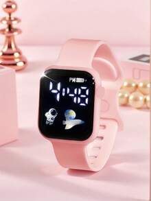 6/1pc Fashionable & Minimalist Cute Digital Display Watch And Jewelry Set (Necklace, Bracelet, Earrings, Ring) - Suitable Gift For Teenage Girls, Great For Parties, Festivals - Multicolor - View 10