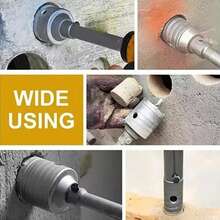 Juego de brocas Sierra de corona 30/40/50 mm Alargada 35 cm, adecuada para taladrar hormigón, piedra, ladrillo, cemento, mampostería, bloque celular, bloque de caída, instalación de aire acondicionado. - Plateado - Ver 5