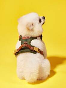 PETSIN 1pc Reflective Pet Harness,Adjustable Webbing Make The Harness Well-Fitting For Dogs,Soft And Breathable Mesh Under The Fabric ,Pick Up The Dog Anytime With The Comfortable Handle