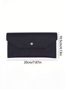 1 Peça Envelope de Dinheiro Reutilizável de Couro Sintético Minimalista com Compartimentos para Cartões, Carteira de Cor Sólida da Moda, Envelope de Dinheiro para Uso Diário, Carteira Envelope, Presente para Mulheres, Bordô - Multicolorido - Visão 8