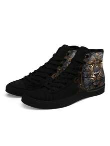 风格金狮复古印花男士大码户外透气防滑轻便健身运动高帮运动鞋 - 彩色 - 查看 9