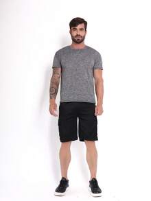 Imported Bermuda Cargo Men's Sweatpants With Zipper Pocket And Drawstring Waist For Gym And Casual - màu đen - Xem 4