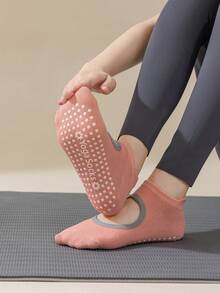 1/3/5/9 Pairs/Pack Spring And Summer Women's Thin Random Sports Socks Hollow Yoga Pilates Silicone Non-Slip Suitable For Indoor Fitness Aerobics Running Stretching Exercise With Grip Floor Socks - Multicolor - View 7