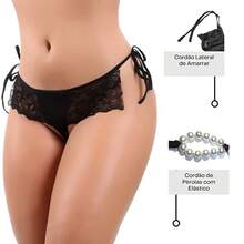 Glow In The Dark Thai Panties Sexy Polka Dots Lingerie Stimulating Adjustable - trắng - Xem 3