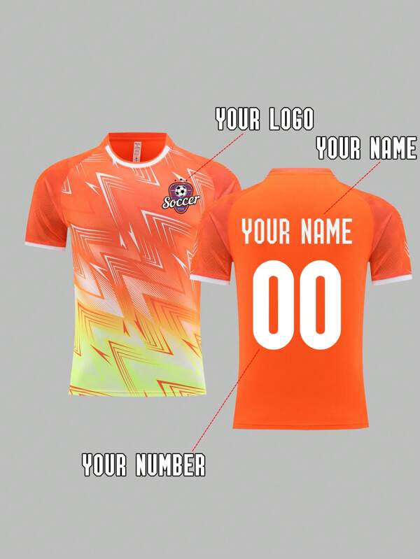 Camiseta de fútbol personalizada con patrón, logotipo, nombre y número, uniforme de equipo de fútbol DIY, camiseta deportiva unisex adecuada para fútbol, bádminton y voleibol, primavera/verano