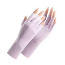 1 Pair Summer Women's Half Finger Outdoor Sports Gloves, Extended Wrist Design, Ultra-Thin Elastic Breathable Quick Dry Fabric