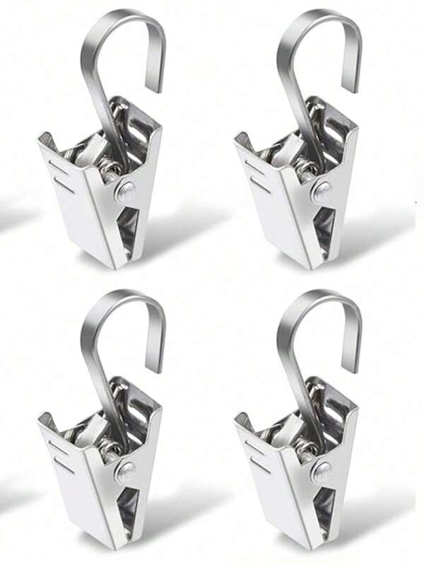 20/50/100Pcs Stainless Steel Curtain Hook Clips,Metal Hook Clips,Stainless Steel Light Clips,Hanging Curtain Hook Clips,Curtain Clips With Hooks For Bathroom,Balcony Hanging,Party Decorations Hanging Party Light Strings,Photo Clips,Holiday Party Decorations