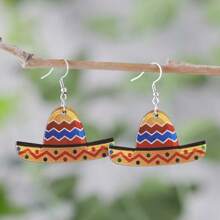 Vintage, süße, bunte Esel-Anhänger-Ohrringe für Frauen, doppelseitiger Holz-Mexiko Cinco de Mayo Party Schmuck Geschenk