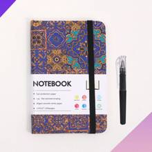 New A6 Wood Grain Binding Notebook With Elastic Band, Hard Cover Suitable For Students And Office Workers, Ideal Office Stationery And Supplies Notebook, Suitable For Note-Taking And Organization.