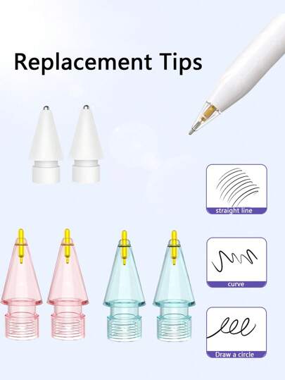 4-Piece Apple Pencil Tips, Replacement Nib For 2nd And1st Generation Fine Nib Metal Nib, Wear Resistant AndPrecise Control