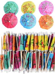 20 pezzi/50 pezzi/70 pezzi/100 pezzi Ombrellini, parasole, decorazioni per cocktail, decorazioni per cupcake, vari colori e design, Hawaii, Hawaii, Tiki, rinfrescanti per l estate hawaiana, spiaggia, viaggio