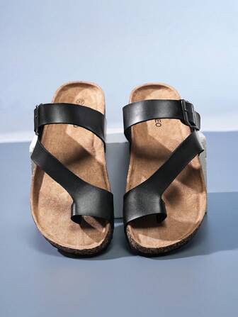 Sandálias Mule Masculinas de Moda com Sola de Cortiça Macia e Palmilha Confortável, Chinelos de Verão para Caminhada na Praia e ao Ar Livre, Sapatos Unissex para Casal